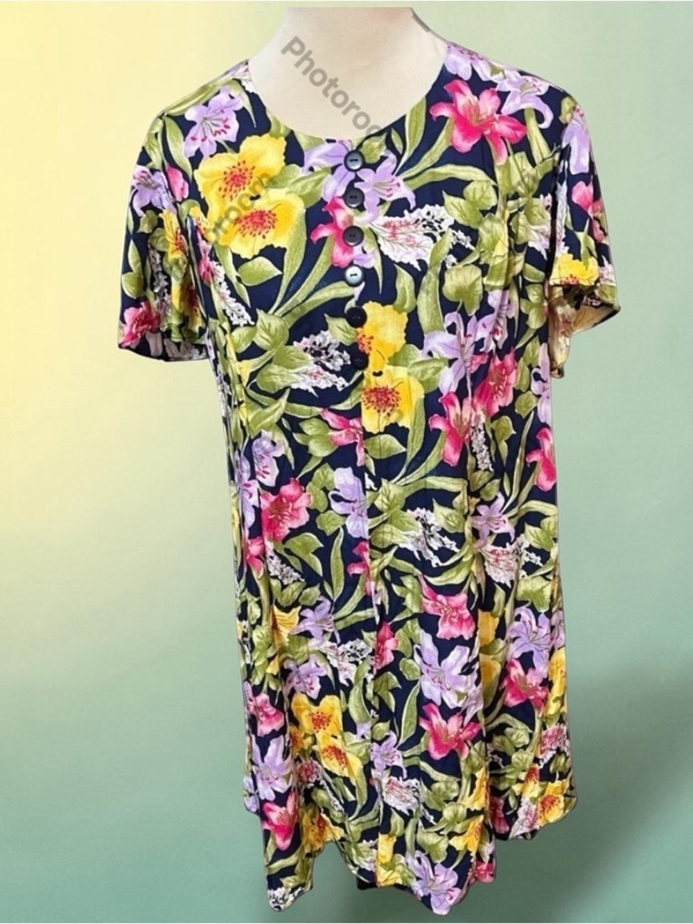 Jamie Brooke Culotte Floral Dress Round Neck Back Zip